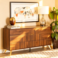 Commode à six tiroirs en placage noyer de style transitionnel médiéval-moderne