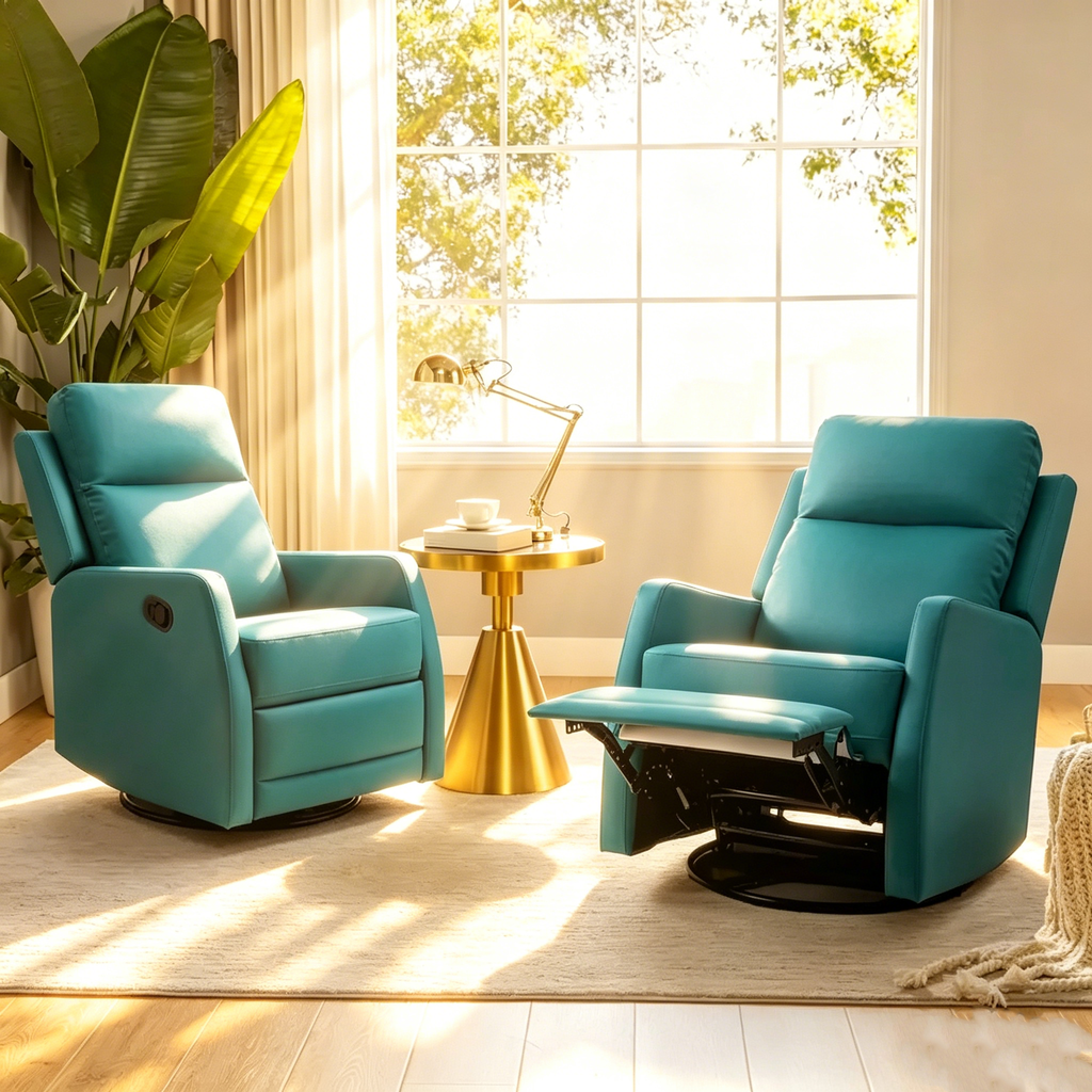 Fauteuil à bascule manuel/fauteuil inclinable pivotant en similicuir moderne