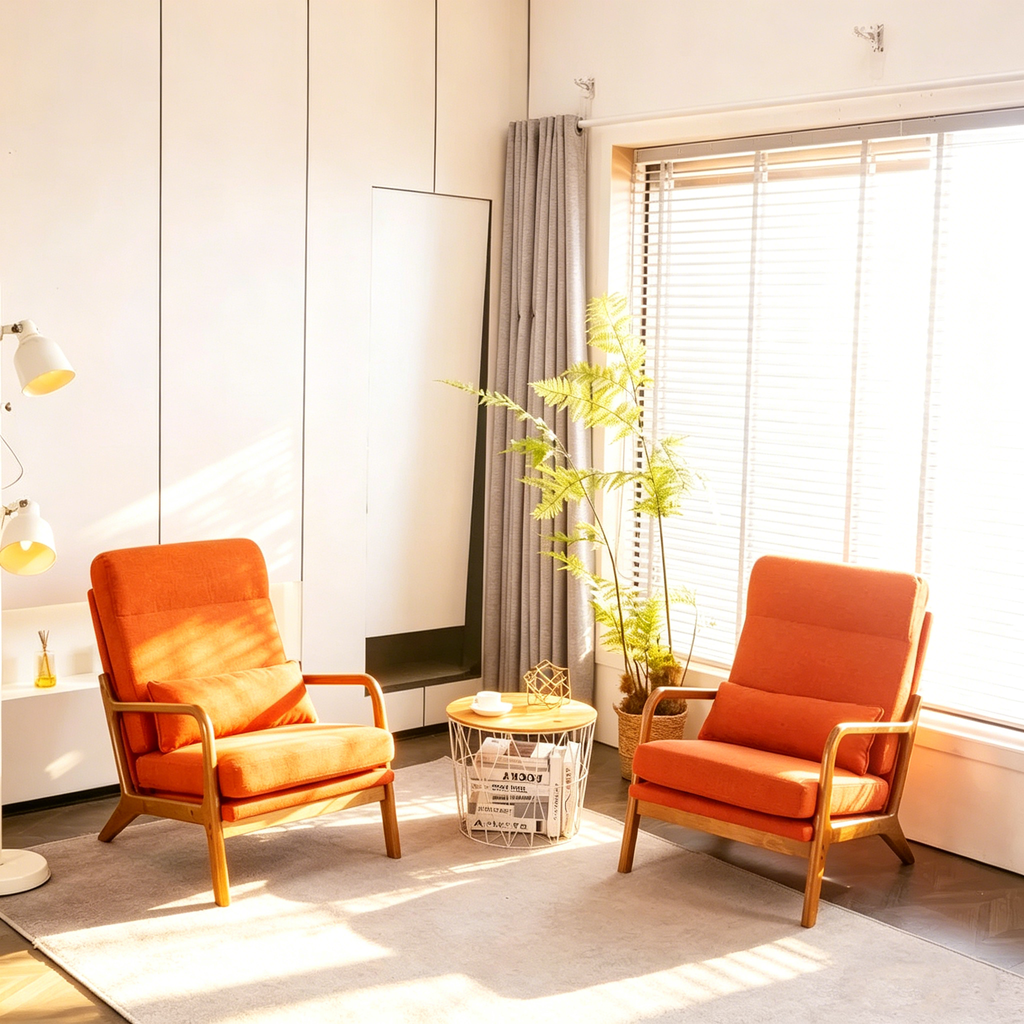 Chaise d'appoint à dossier haut en bois massif avec accoudoirs