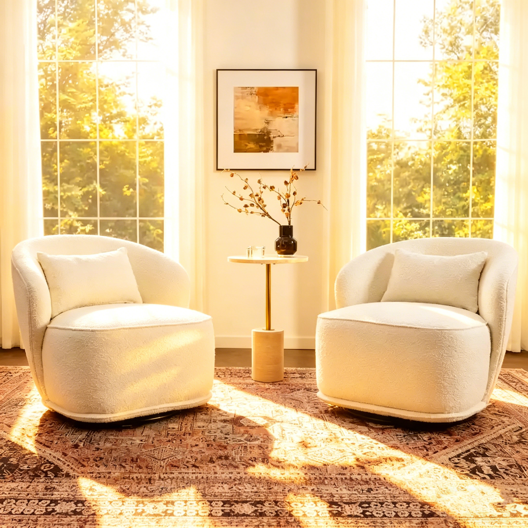 Fauteuils pivotants rembourrés (lot de deux)