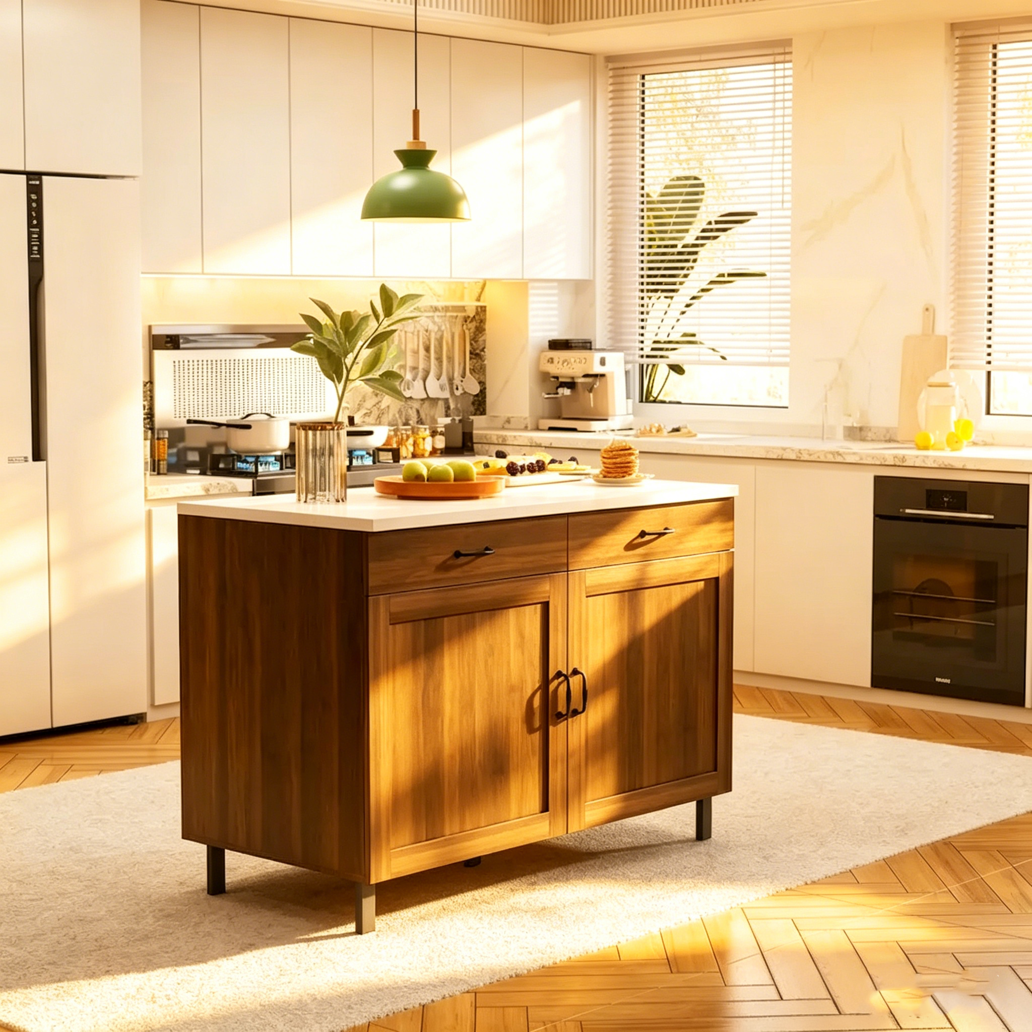 Armoire de rangement polyvalente en marbre pour îlot de cuisine