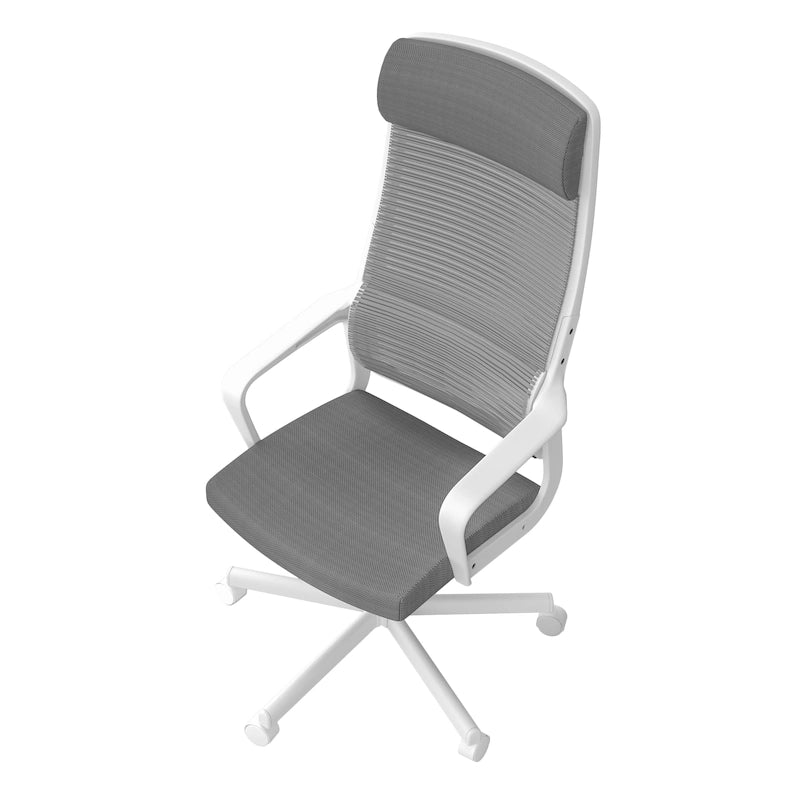 Chaise de bureau ergonomique pivotante et réglable en hauteur en tissu moderne