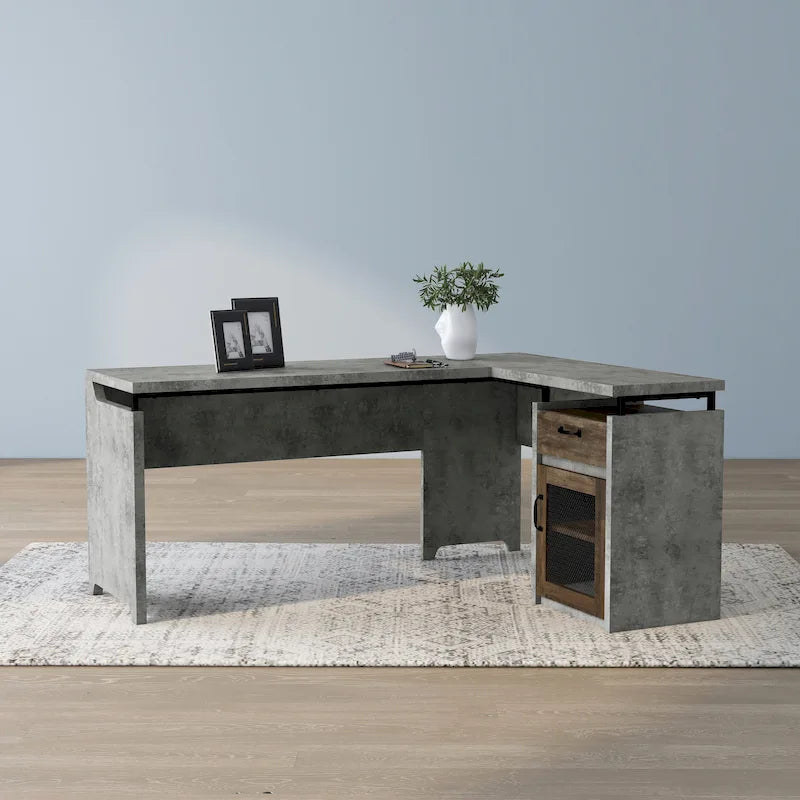 Bureau d'angle multifonctionnel de 63 pouces