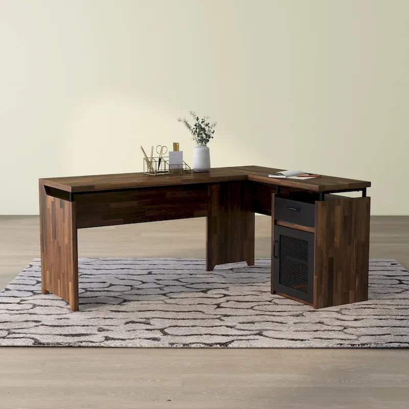 Bureau d'angle multifonctionnel de 63 pouces