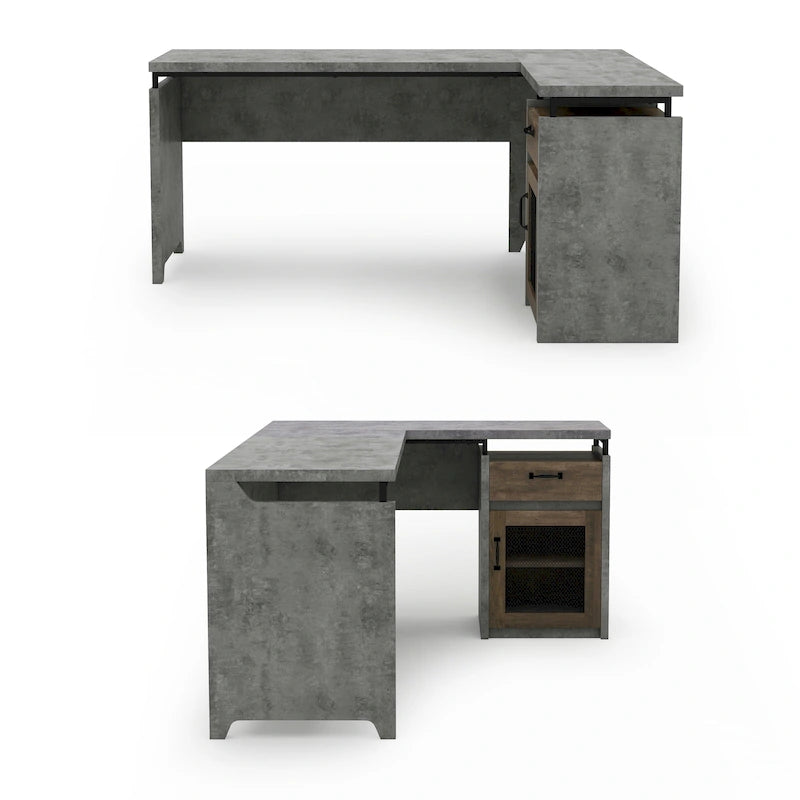 Bureau d'angle multifonctionnel de 63 pouces