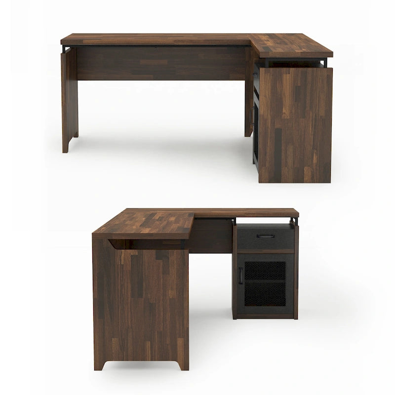 Bureau d'angle multifonctionnel de 63 pouces