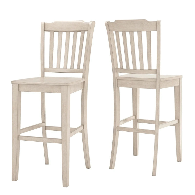 Tabourets de bar à dossier à lattes (ensemble de deux)