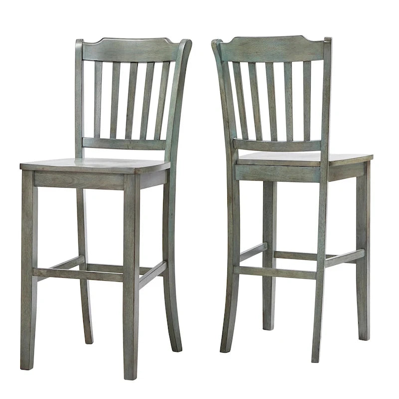 Tabourets de bar à dossier à lattes (ensemble de deux)