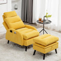 Chaise longue avec dossier réglable et pouf de rangement