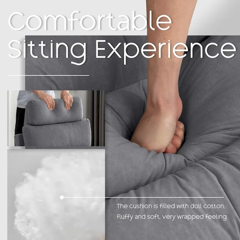 Chaise longue avec dossier réglable et pouf de rangement