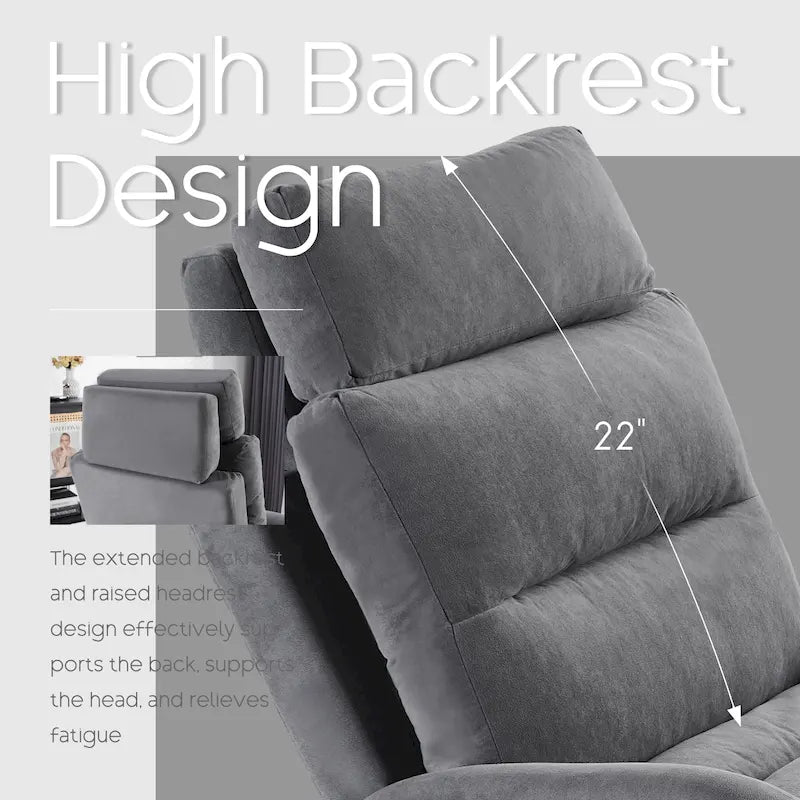 Chaise longue avec dossier réglable et pouf de rangement