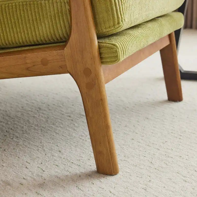 Chaise d'appoint à dossier haut en bois massif avec accoudoirs