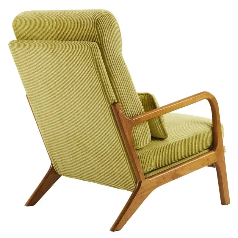 Chaise d'appoint à dossier haut en bois massif avec accoudoirs