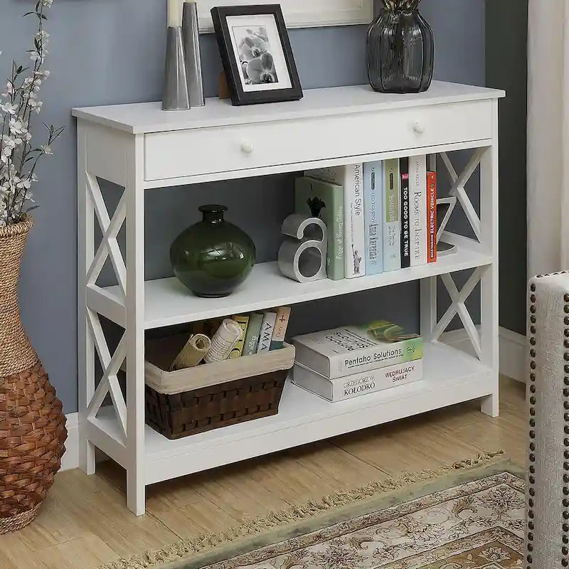 Console avec tiroir et étagère