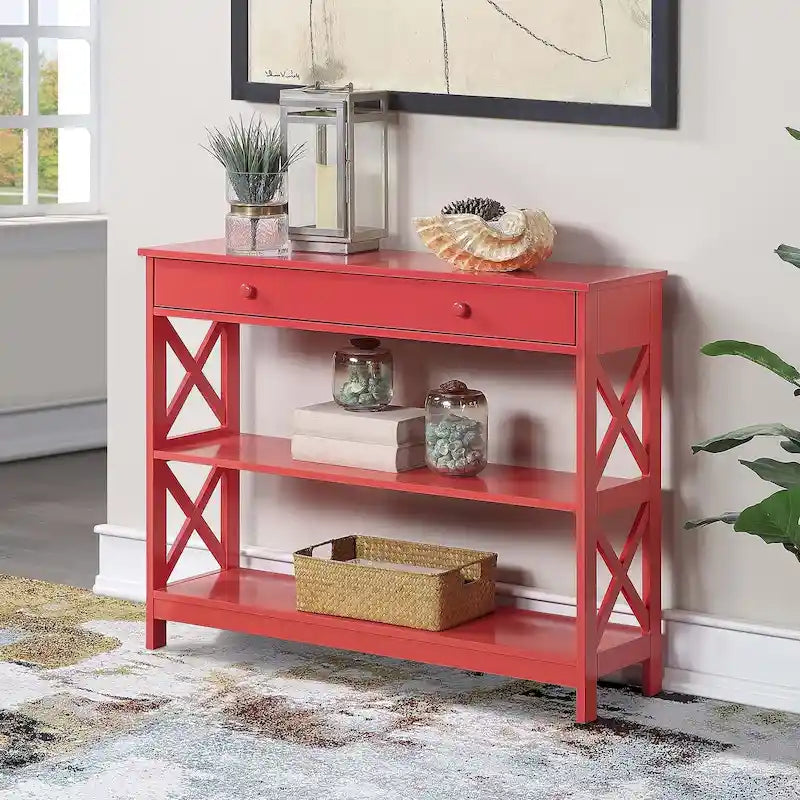 Console avec tiroir et étagère
