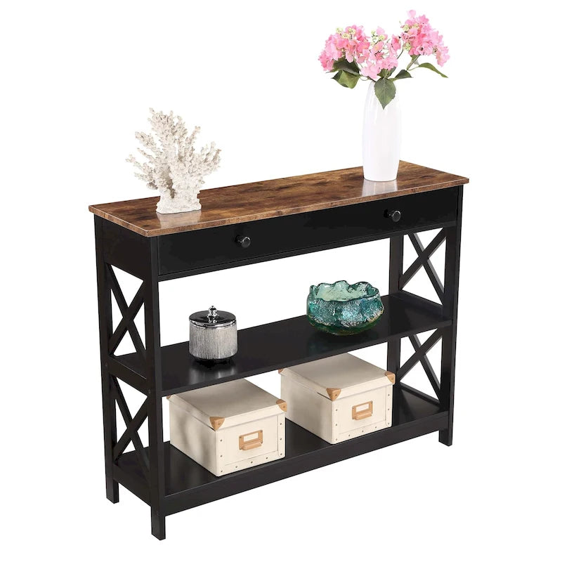Console avec tiroir et étagère