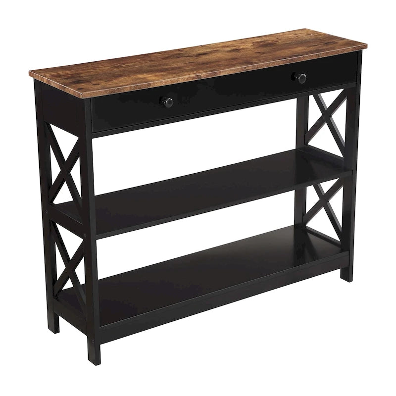Console avec tiroir et étagère