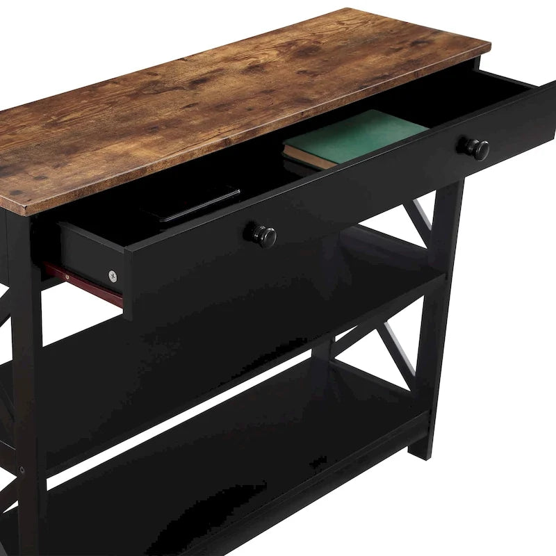 Console avec tiroir et étagère