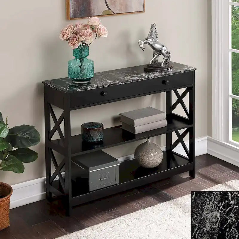Console avec tiroir et étagère