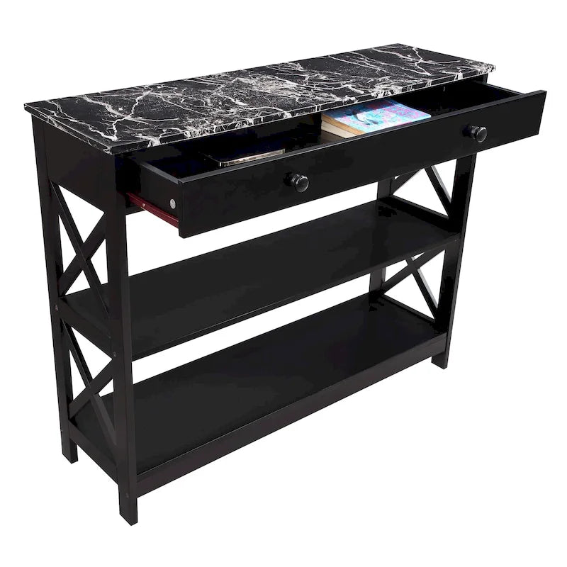 Console avec tiroir et étagère