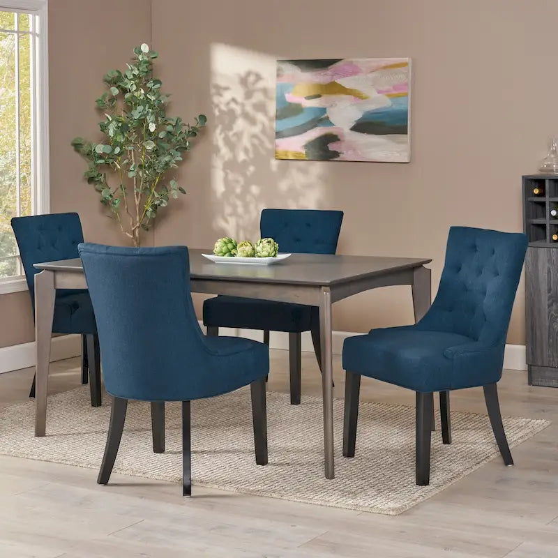 Chaise de salle à manger moderne en tissu capitonné