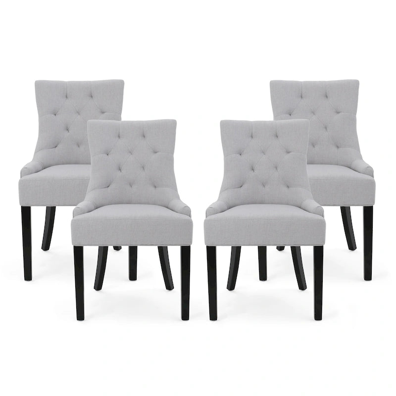 Chaise de salle à manger moderne en tissu capitonné