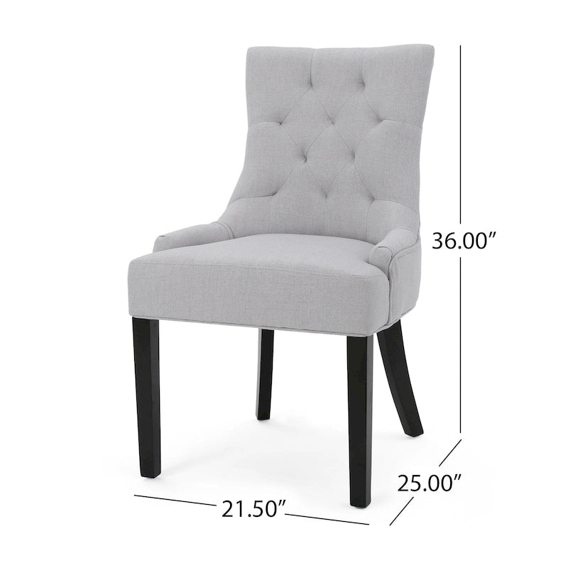 Chaise de salle à manger moderne en tissu capitonné