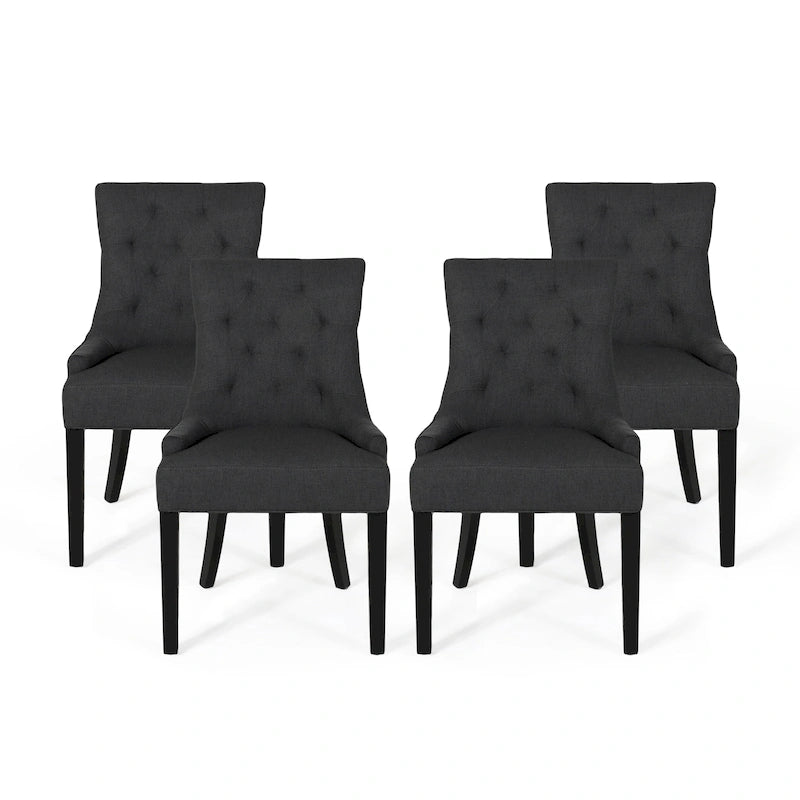 Chaise de salle à manger moderne en tissu capitonné