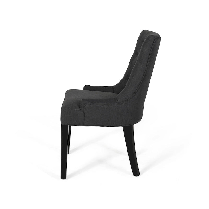 Chaise de salle à manger moderne en tissu capitonné