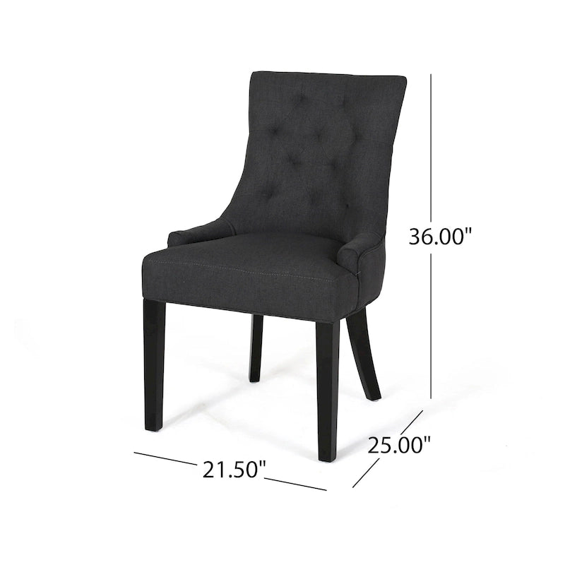 Chaise de salle à manger moderne en tissu capitonné