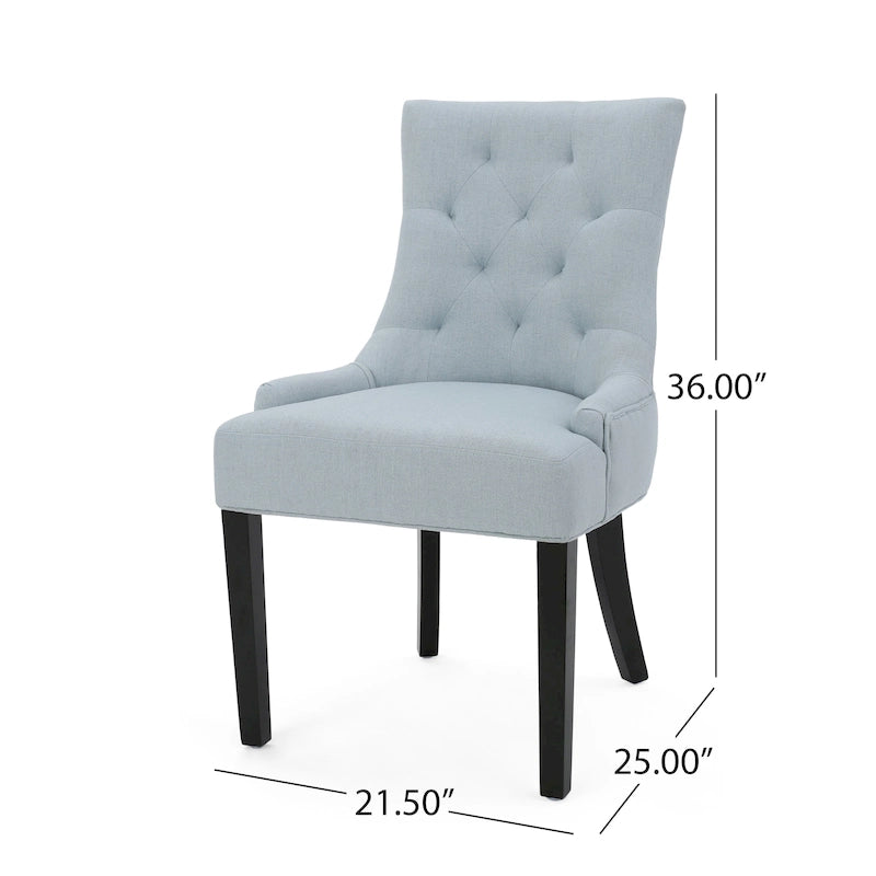Chaise de salle à manger moderne en tissu capitonné