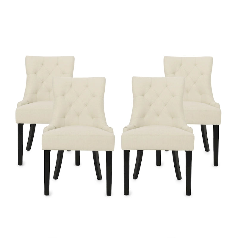 Chaise de salle à manger moderne en tissu capitonné