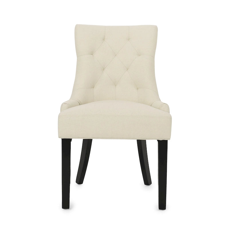 Chaise de salle à manger moderne en tissu capitonné