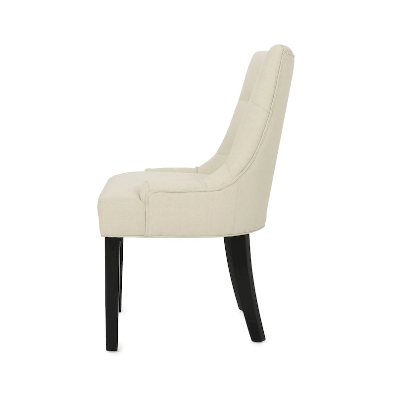 Chaise de salle à manger moderne en tissu capitonné