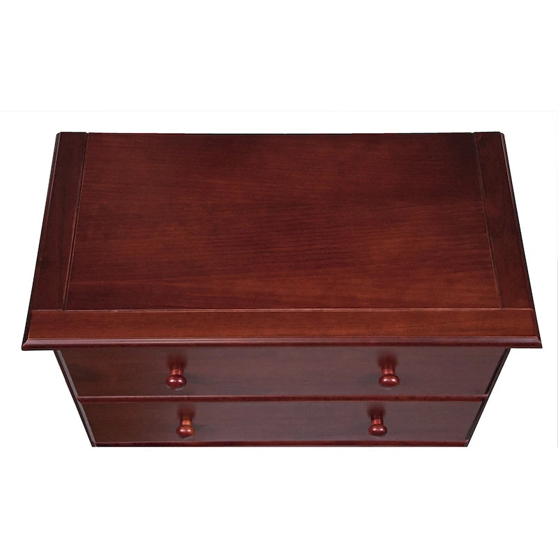 Commode cinq tiroirs en bois massif, avec poignées en métal ou en bois