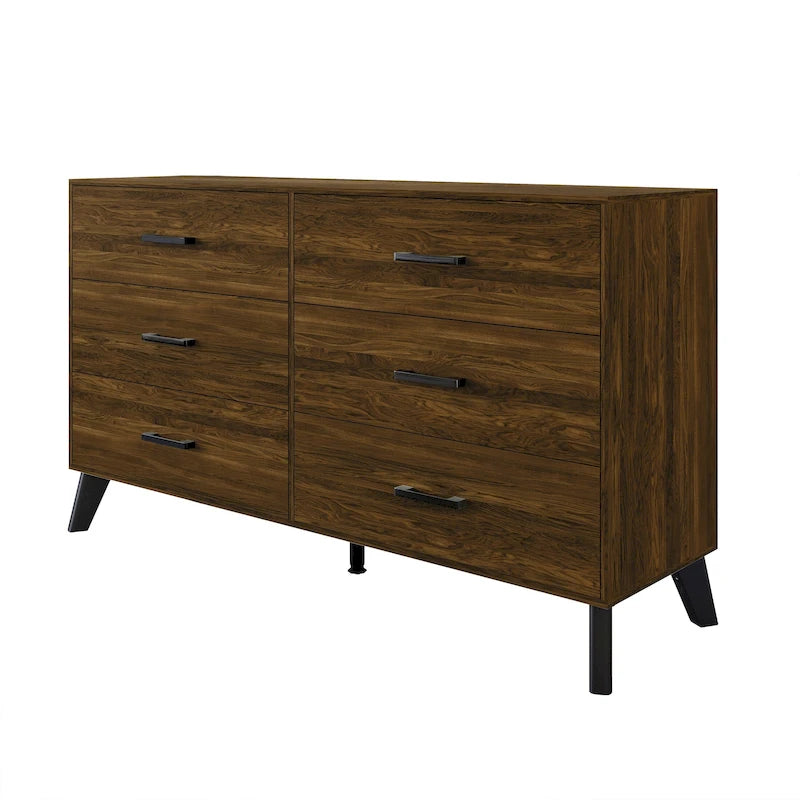 Commode en bois classique à six tiroirs