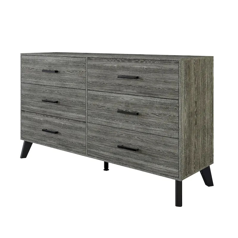 Commode en bois classique à six tiroirs