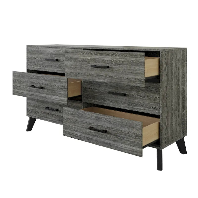 Commode en bois classique à six tiroirs