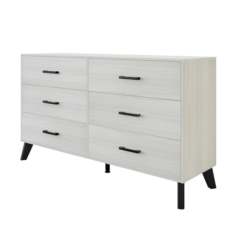 Commode en bois classique à six tiroirs