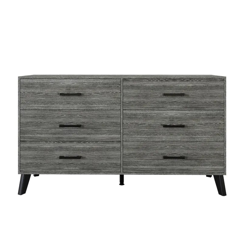 Commode en bois classique à six tiroirs