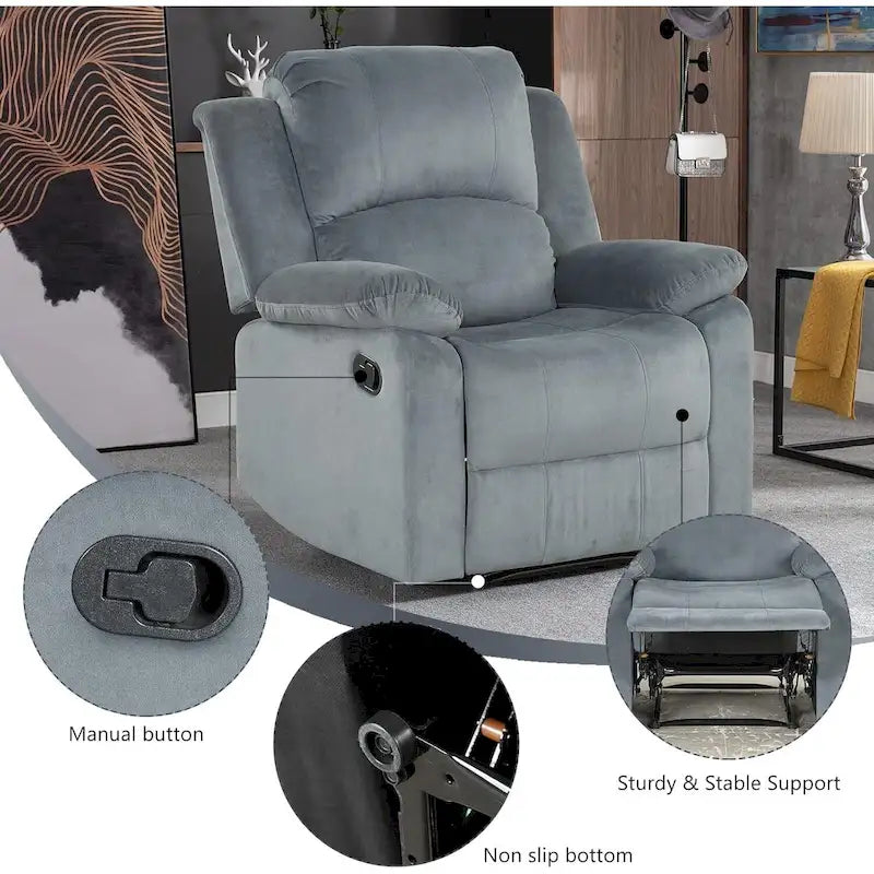 Fauteuil inclinable manuel, fauteuil simple moelleux et épaissi