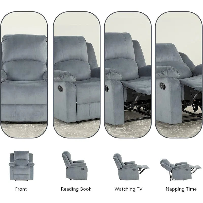 Fauteuil inclinable manuel, fauteuil simple moelleux et épaissi