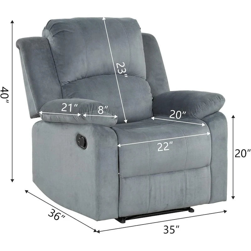 Fauteuil inclinable manuel, fauteuil simple moelleux et épaissi