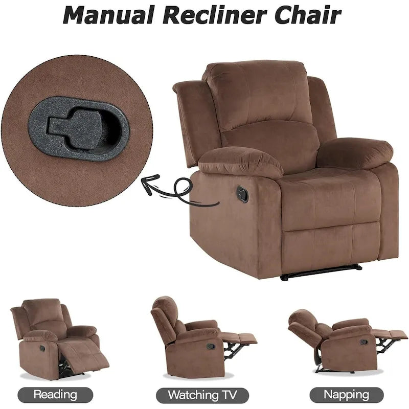 Fauteuil inclinable manuel, fauteuil simple moelleux et épaissi