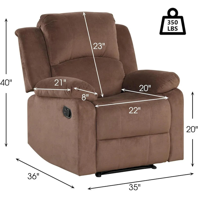 Fauteuil inclinable manuel, fauteuil simple moelleux et épaissi