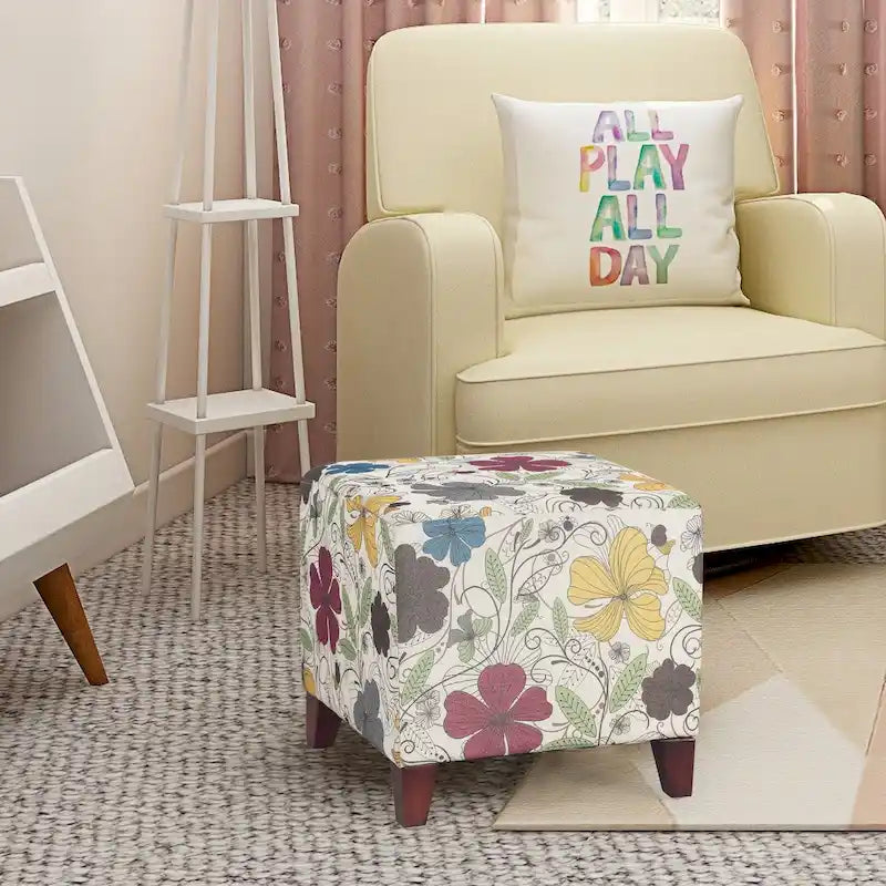 Repose-pieds cubique de style britannique simple