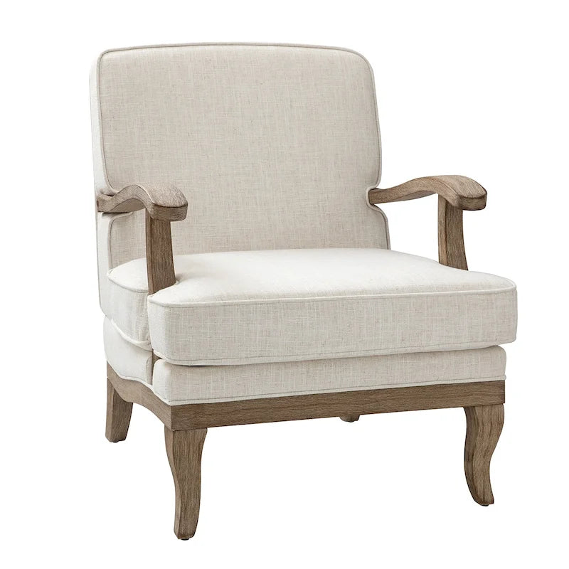 Fauteuil en polyester de style rustique avec dossier et coussin d'assise confortables