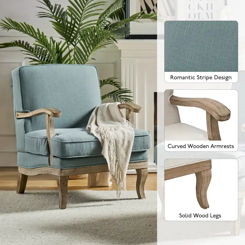 Fauteuil en polyester de style rustique avec dossier et coussin d'assise confortables