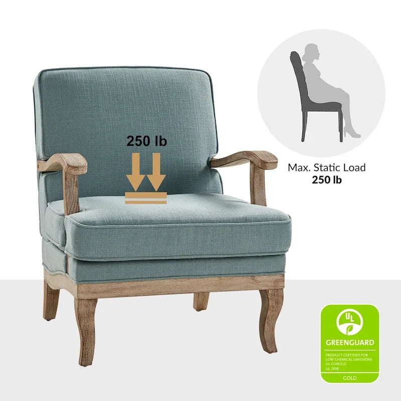 Fauteuil en polyester de style rustique avec dossier et coussin d'assise confortables