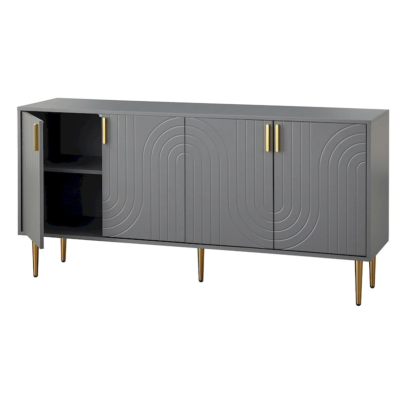 Bahut/buffet médiéval à quatre portes